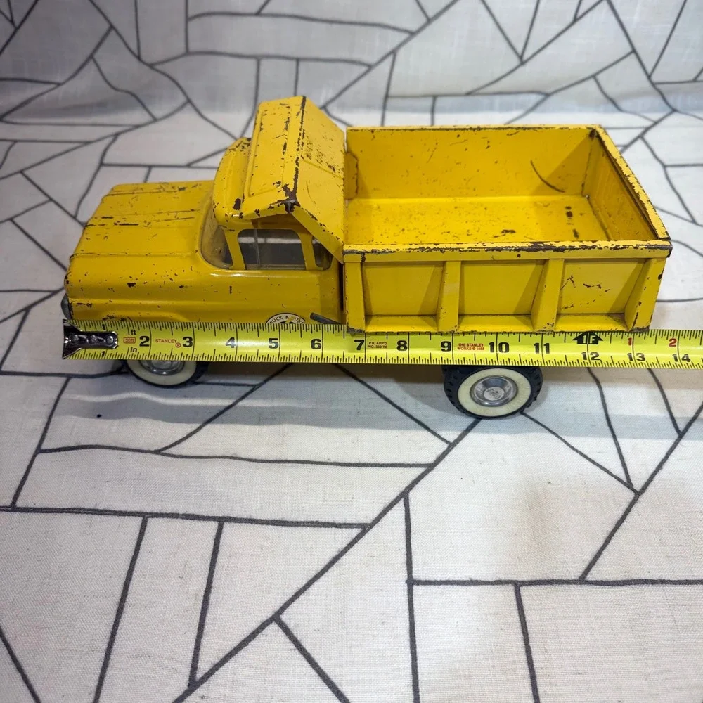 Ny-Lint Ford Dump Truck OS Yellow Vintage Pressed Steel Toy No. 1600